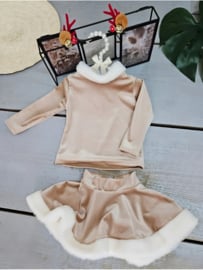 Baby holiday velvet set - beige