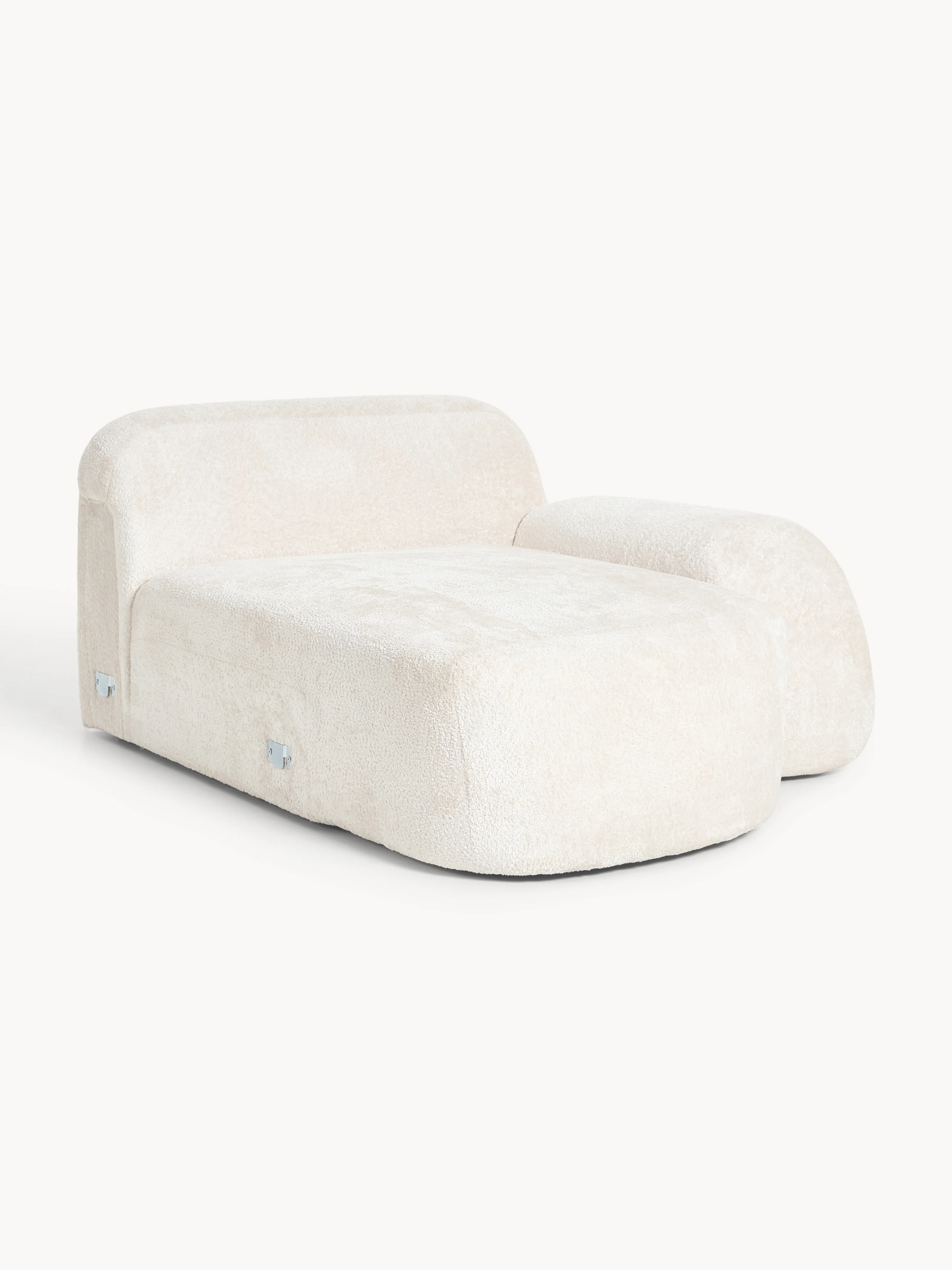 Teddy bouclé chaise-hoekmodule Wolke