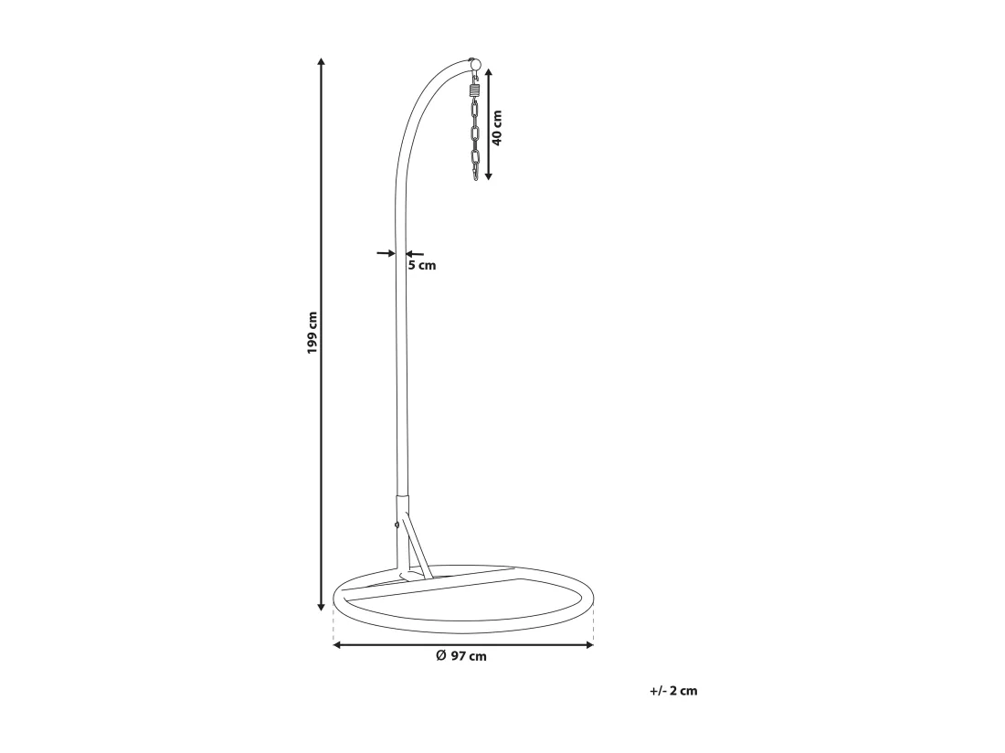 Support pour fauteuil suspendu STAN Métal Noir