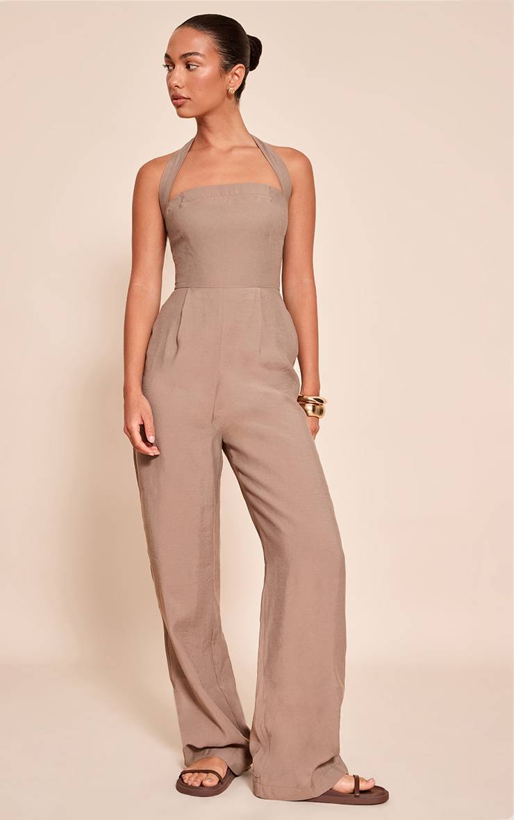 Champignon Combinaison-pantalon Texturée Tissée À Col Licou