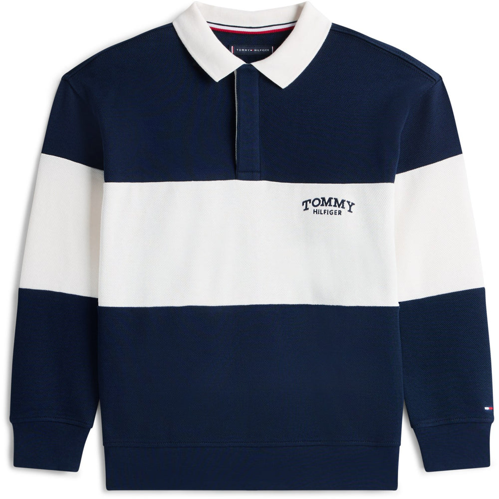 Køb Tommy Hilfiger Dark Night Navy Colourblock Colourblock Polo Ls