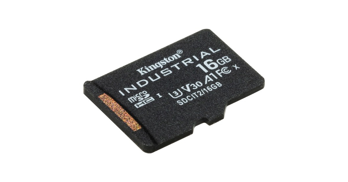 KingstonIndustrial microSDHC 16GB geheugenkaart  (Zwart, Klasse 10, UHS-I, U3, V30, A1)