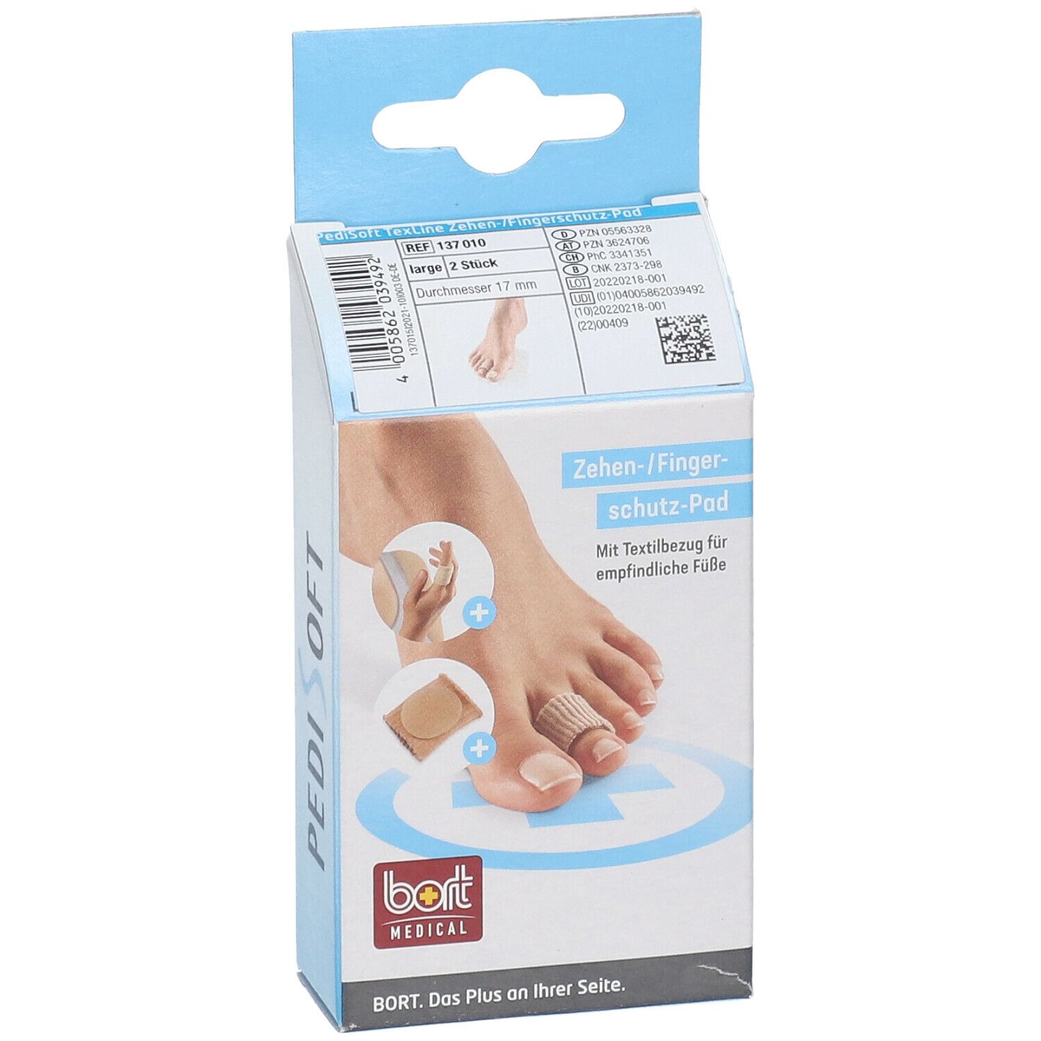 BORT PediSoft® TexLine Zehen-/Fingerschutz-Pad Gr. L
