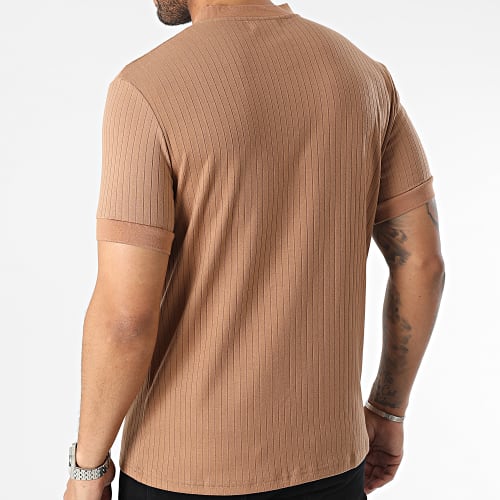 Polo Manches Courtes Col Zippé Camel