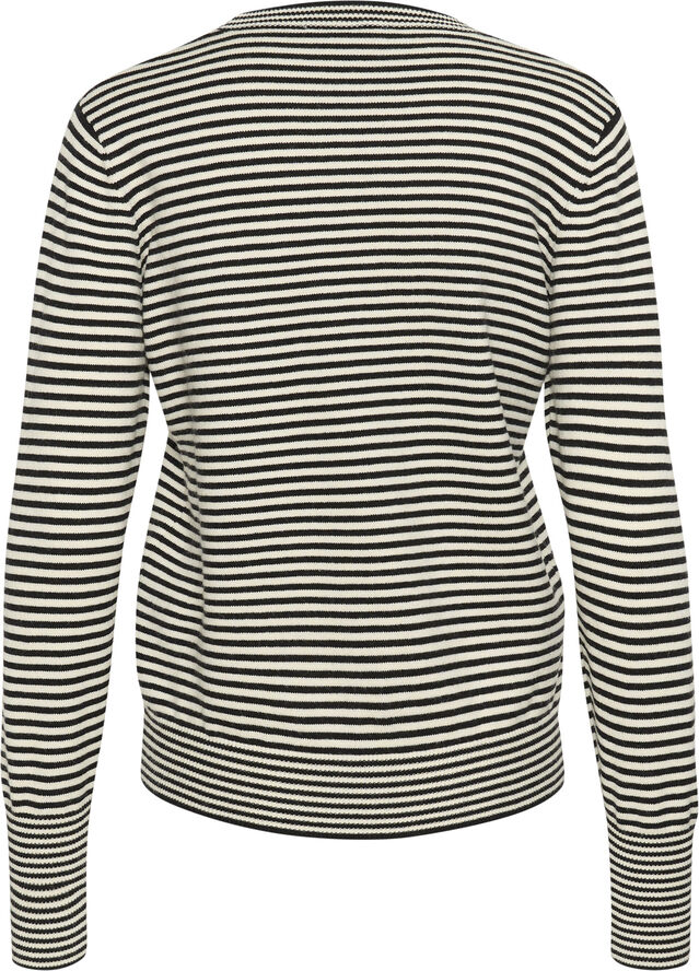 Kaffe KAnala Knit Pullover Chalk / black small stripe