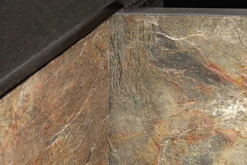 Massivholz Sideboard MOUNTAIN SOUL 175cm grau grün Naturstein Akazie schwarz