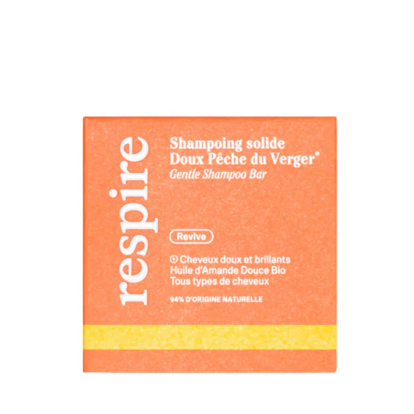 Respire Shampoing Solide Doux - Pêche du Verger 75 G