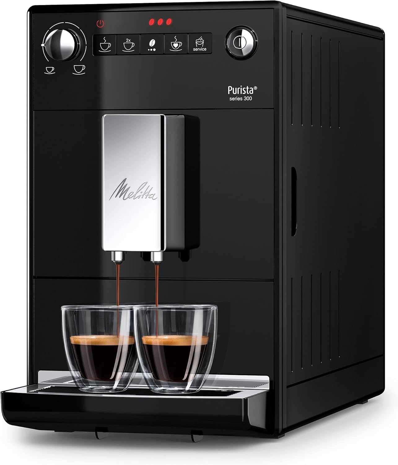 Melitta, Purista, Argent, F230-101 Machine à Café et Expresso 1L Automatique avec Broyeur à Grains, Compacte, Silencieuse