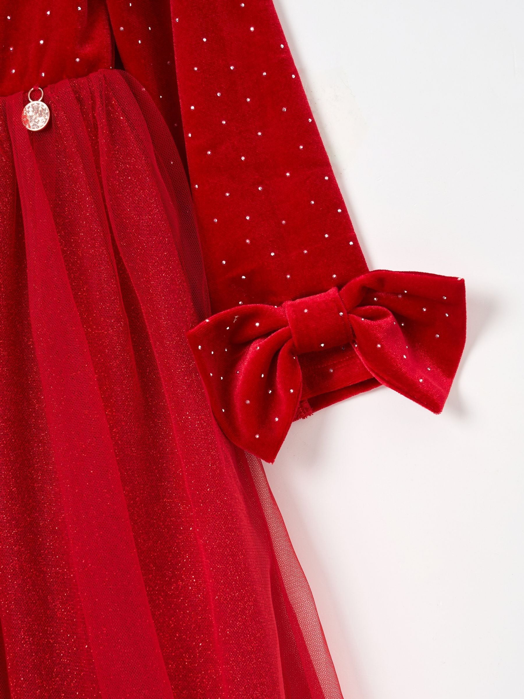 Rood - Angel & Rocket Elsie Velvet Tulle Dress