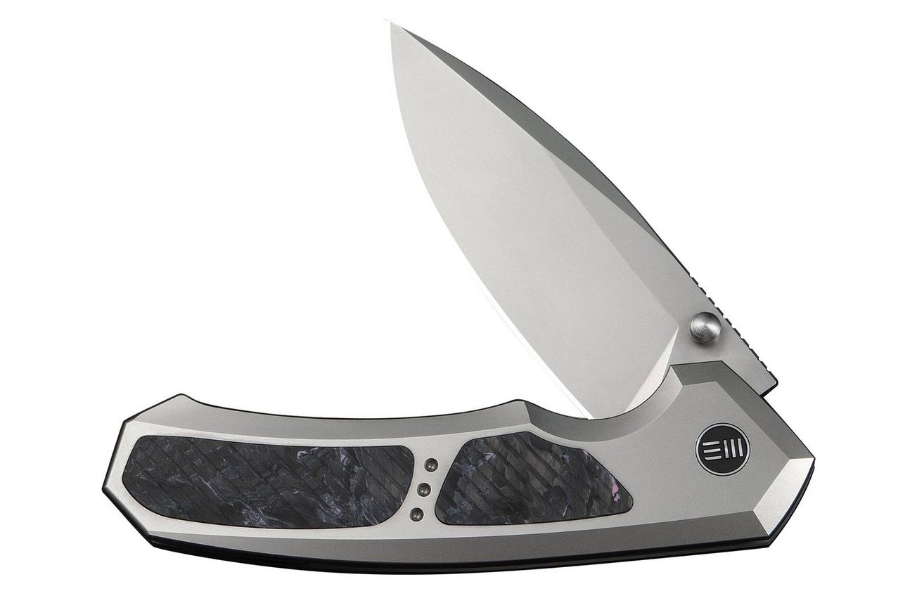 WE Knife Corwyn WE24088-2 Stonewashed Böhler M390, Gray Titanium Black Pink Carbonfiber, zakmes