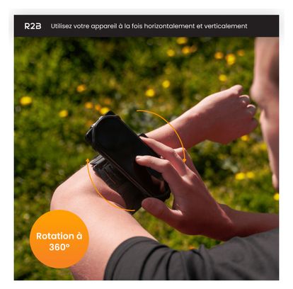 Brassard Téléphone R2B de course avec rotation à 360 degrés - jusqu'à 6 5 pouces Argent