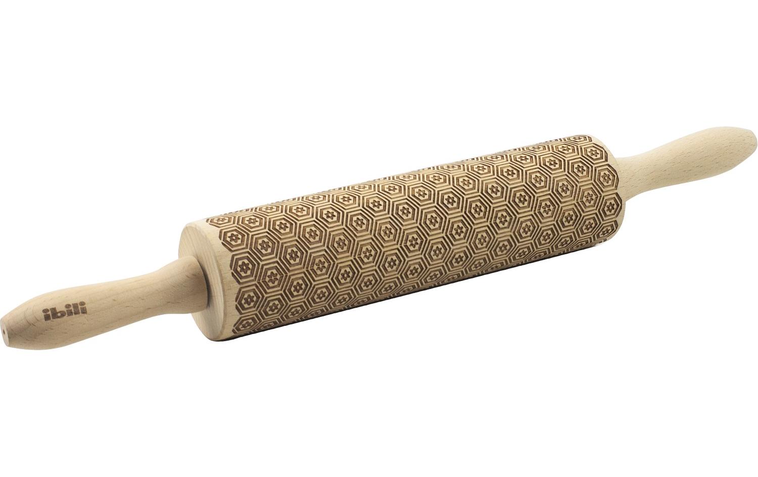 Wallholz mit Muster Deko 39.5 x 5 cm, BraunTeigroller