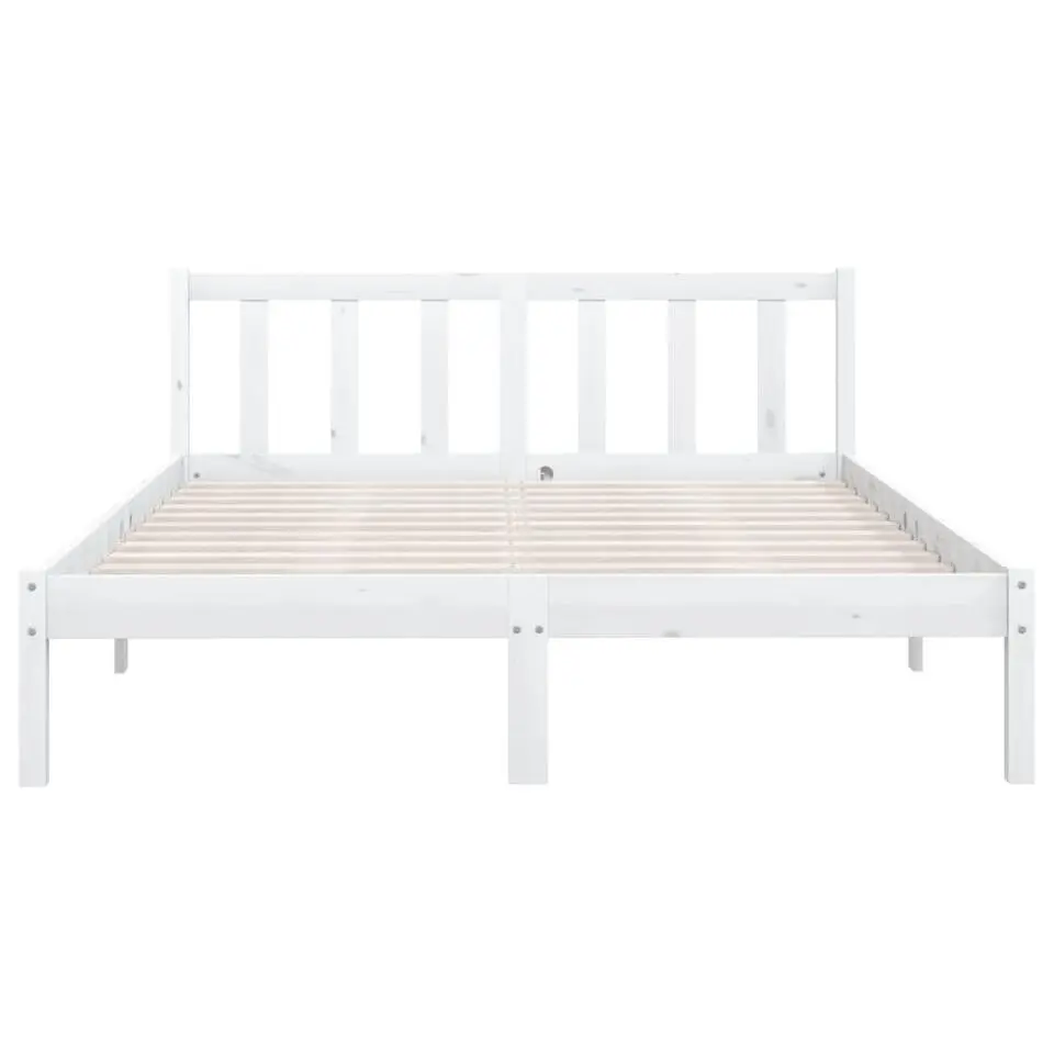 vidaXL - Klein Tweepersoonsbed frame - Wit - Massief grenenhout - 140x200 cm