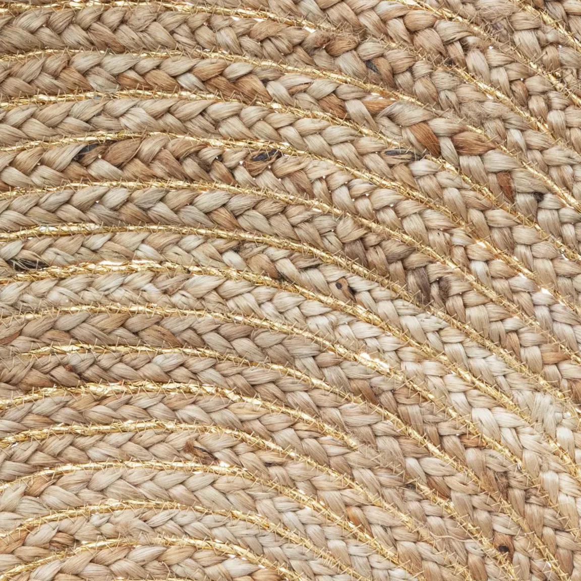 Tapis de salon jute rond (80 cm) Lurex Cosy Beige