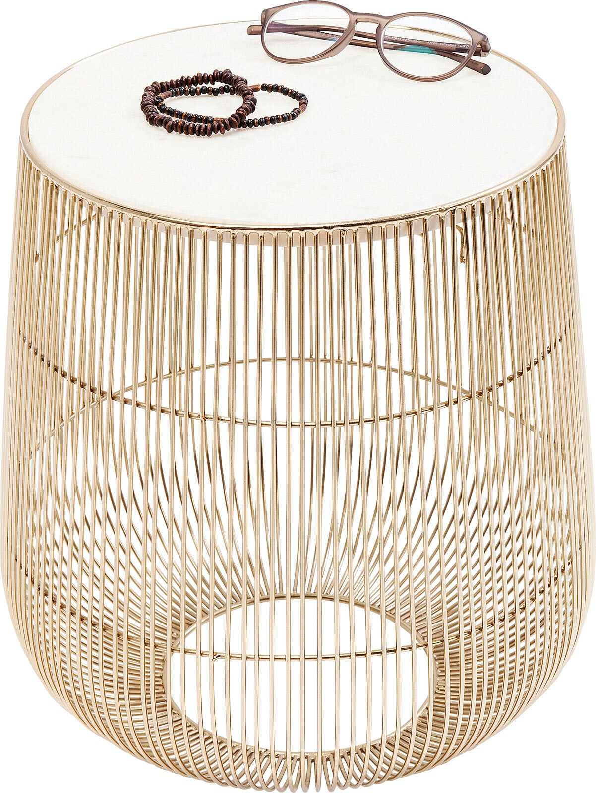 KARE DESIGN Beistelltisch rund BEAM 35 x 32 cm Stahl gold