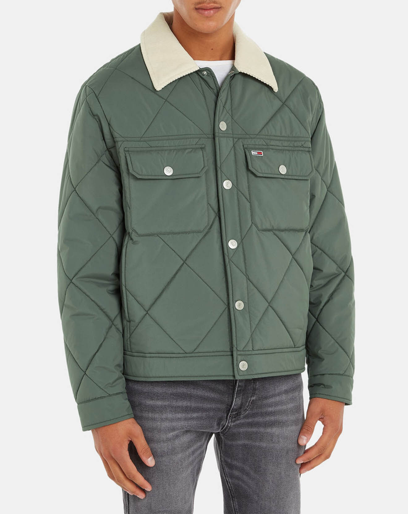 Tommy Jeans Blouson matelassé Trucker kaki
