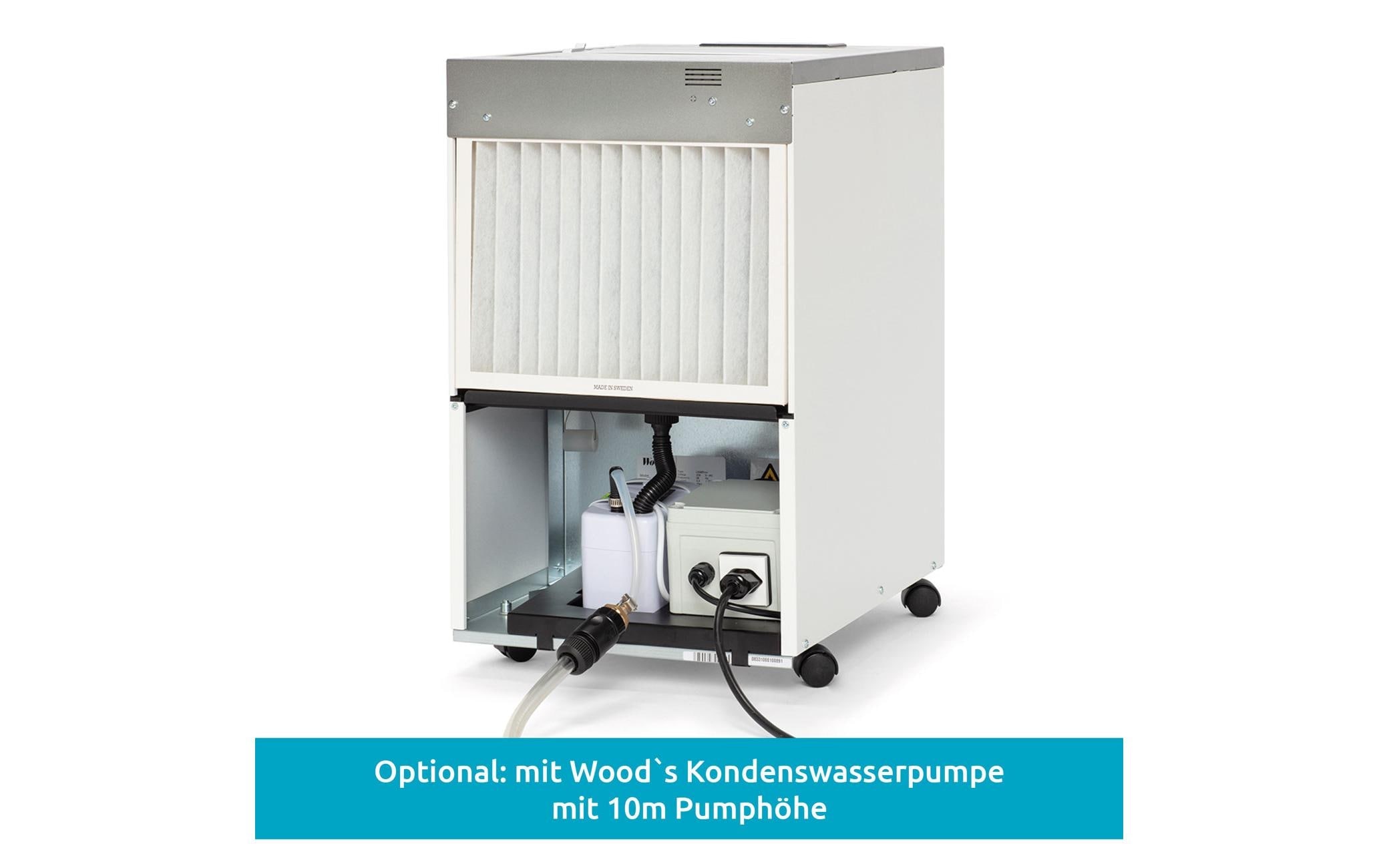 Luftentfeuchter »Woods LD48 Pro+ 180 m²« für 540 m³ Räume Entfeuchtung 43 l/Tag Tank 11,4 l