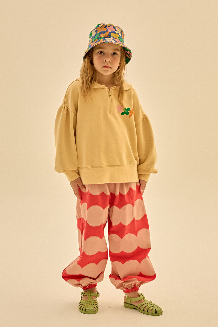 Jelly Mallow gele jelly mallow trui flower half-zip