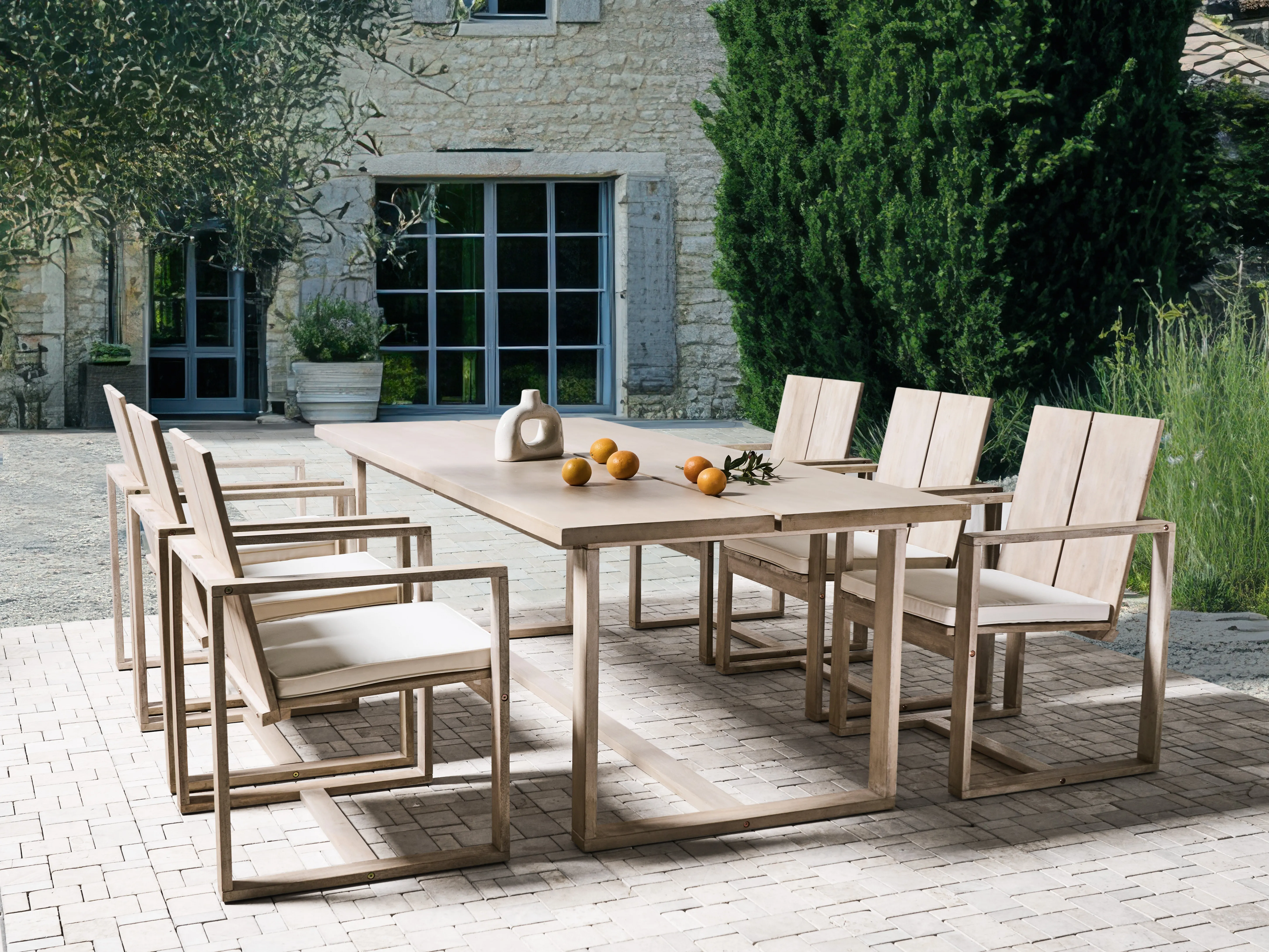 Tuin eettafel AZZANELLO 230 cm 100 cm Acaciahout Lichtbruin