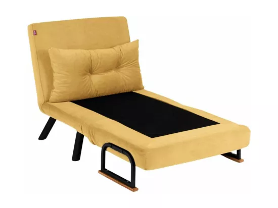 Fauteuil convertible Yolanda Métal Noir et Tissu Jaune