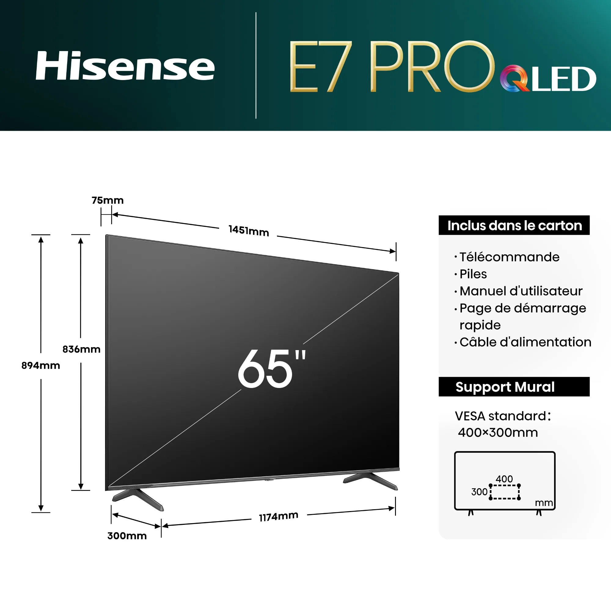 Hisense 65E7NQ Pro TV QLED