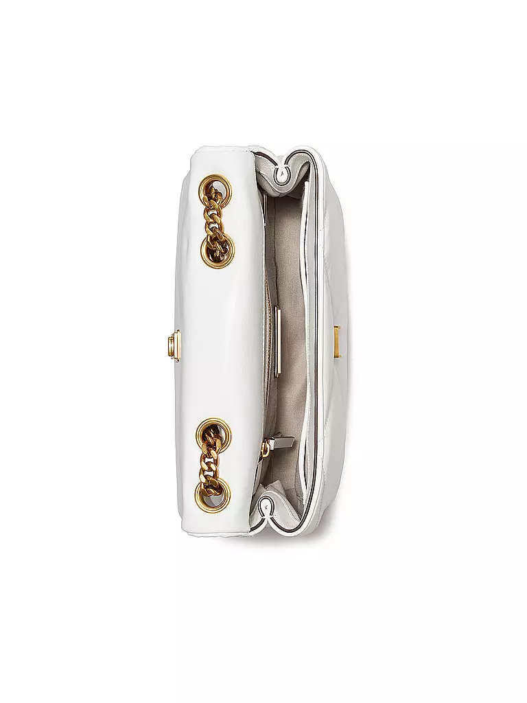 TORY BURCH Ledertasche - Schultertasche KIRA DIAMOND  weiss