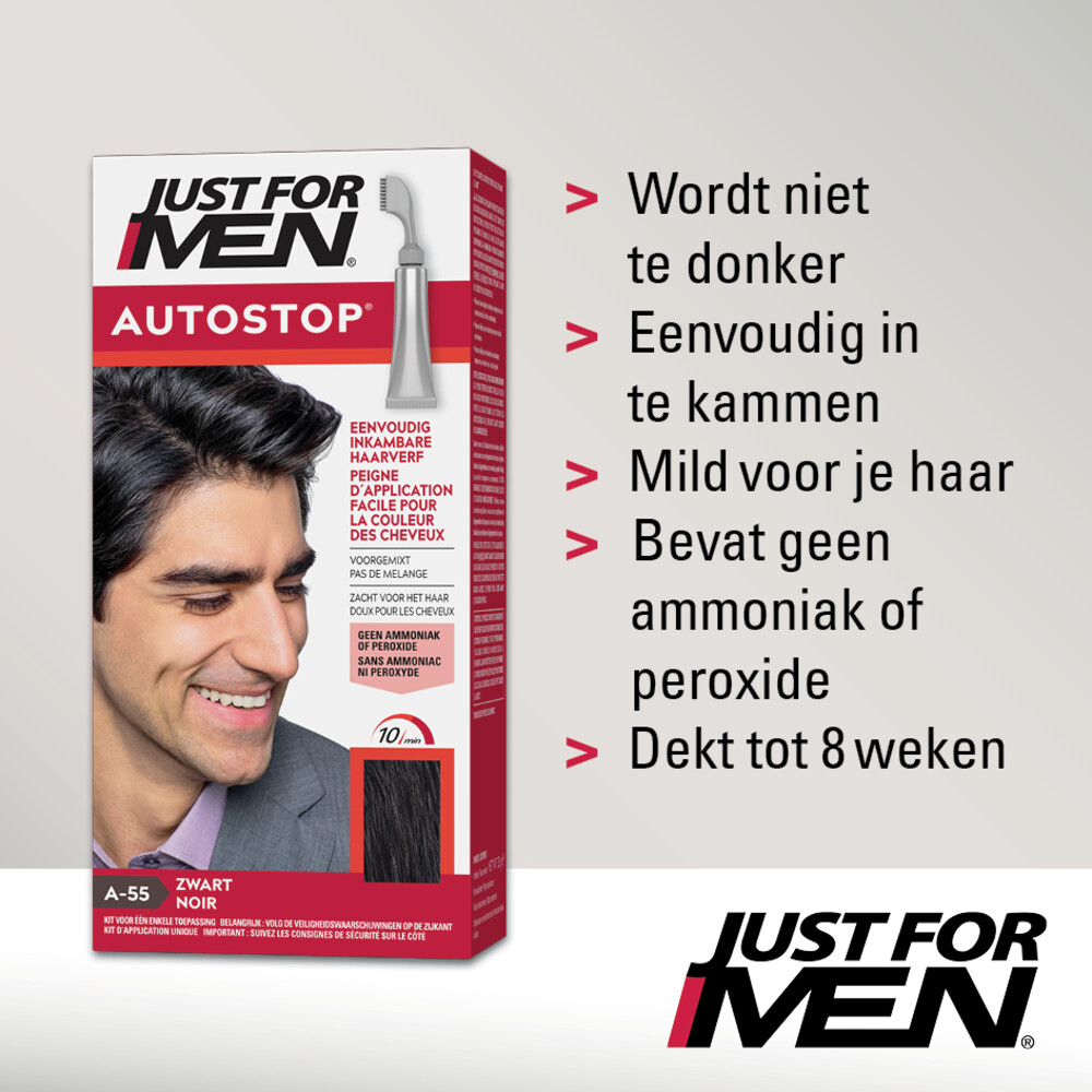 Just for Men Autostop Haarverf Zwart A5535 gr
