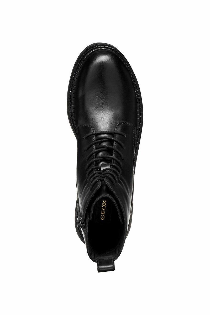 GEOX<br>Botas de tornozelo em couro respirável com cadarços Serilda