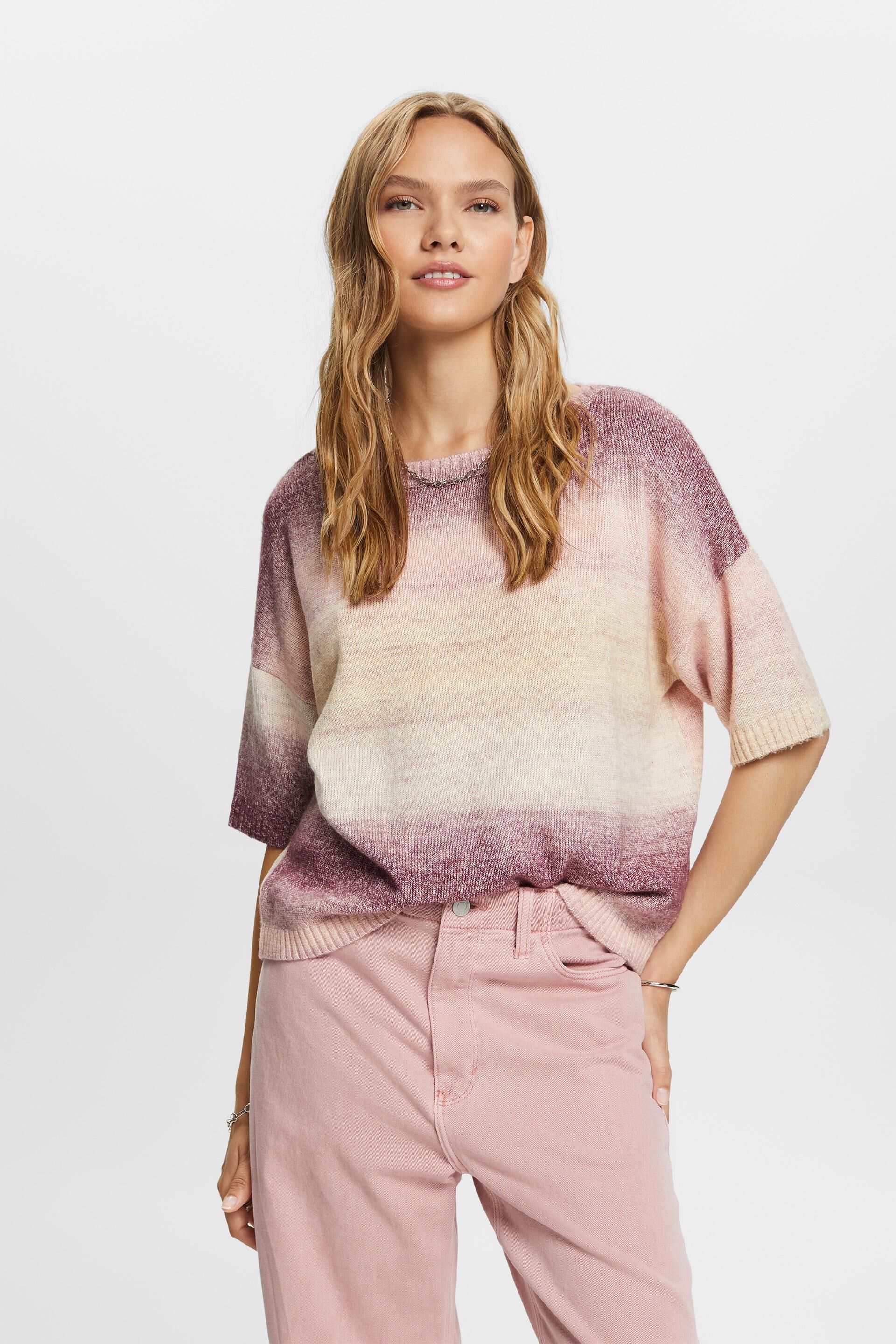 Pull-over à manches courtes en coton mélangé