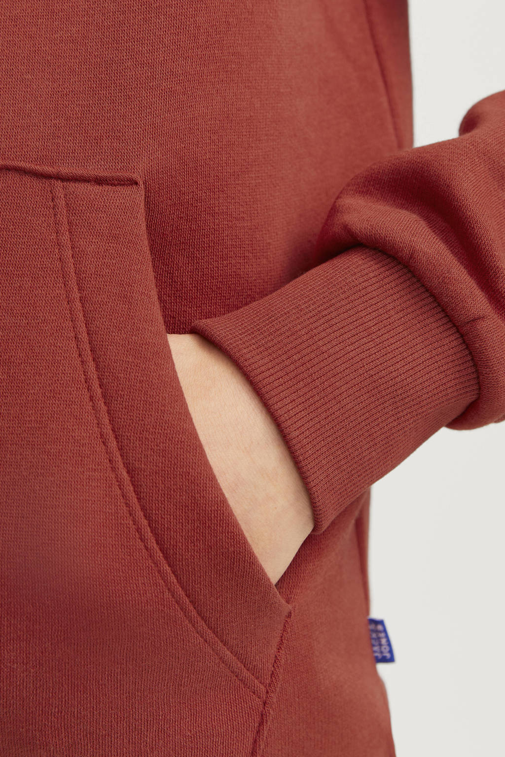 JACK & JONES hoodie JJELOGO met logo donkerrood