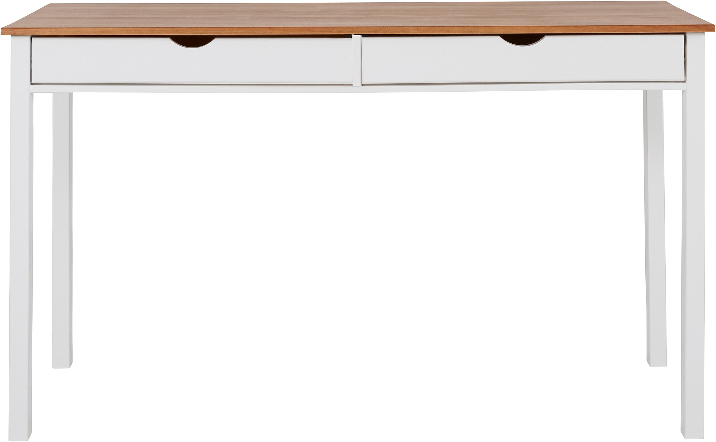 INOSIGN Schreibtisch »Gava« aus massiven Kiefernholz, mit praktischen Griffmulden, Breite 140 cm