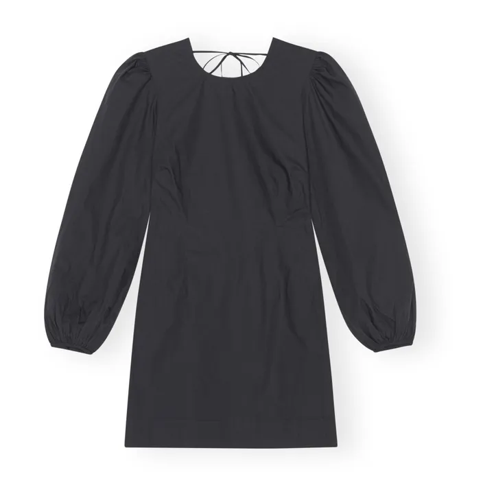 Ganni Robe Dos Nu Popeline de Coton Bio | Noir