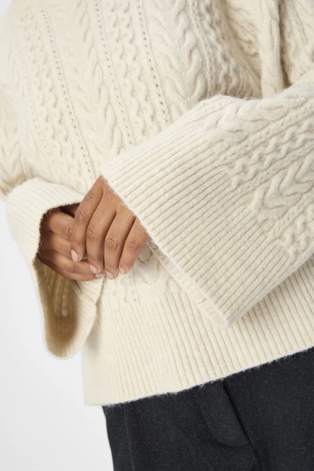 Object Objrosa Knit L/S Re Pullover 134 4569006 white sand melange