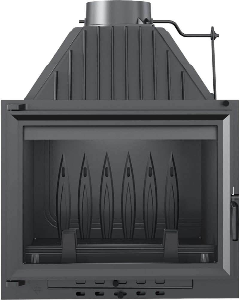 KRATKI Kamineinsatz ZUZIA ECO 12 kW – Gusseisen-Kamineinsatz mit Ø 180 mm Rauchrohr, sauberes Glas-System, Dreifach-Belüftung & hoher Wirkungsgrad