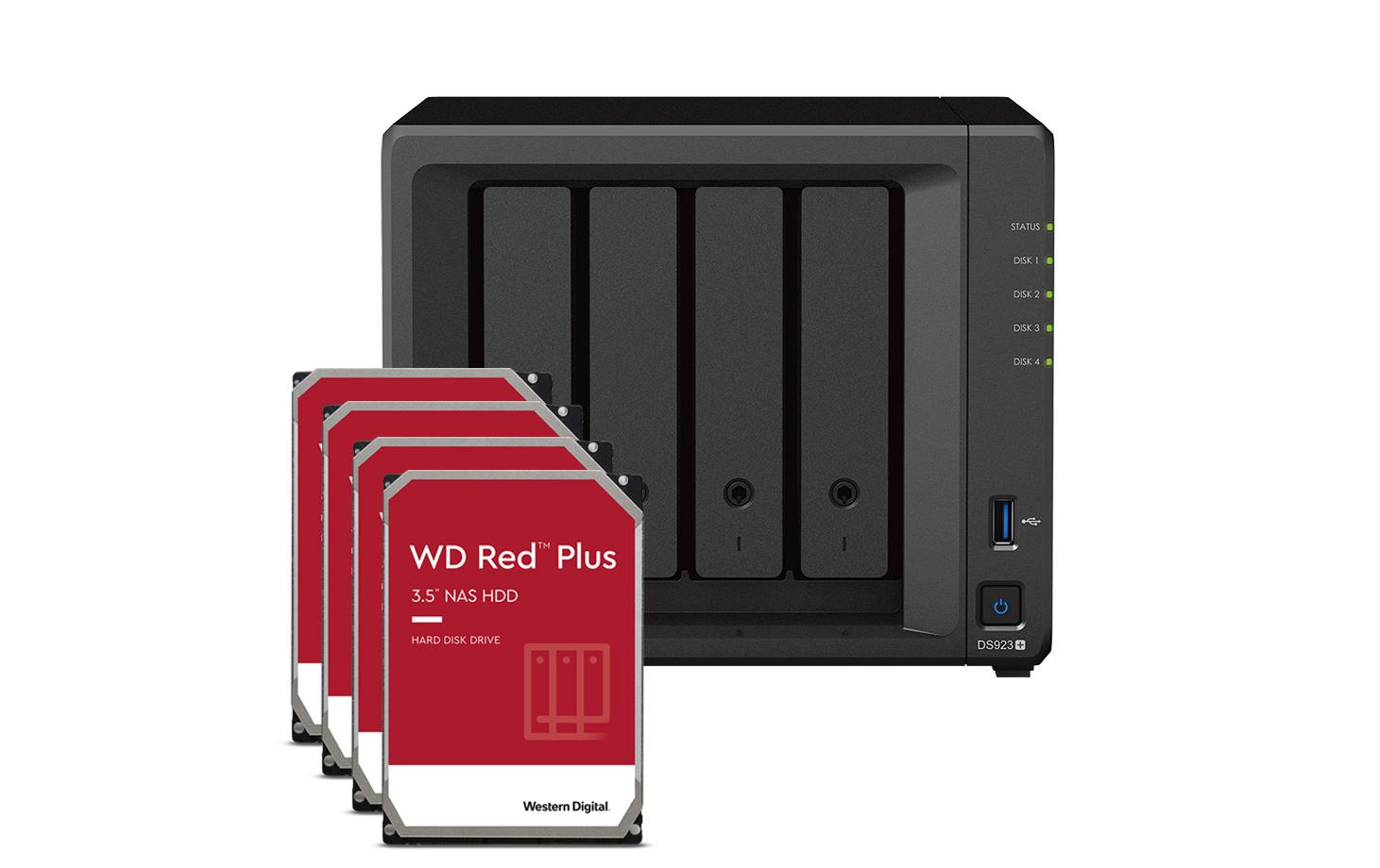 NAS Diskstation DS923+ 4-bay WD Red Plus 24 TB<br>Leistungsstarker NAS mit vier Einschüben