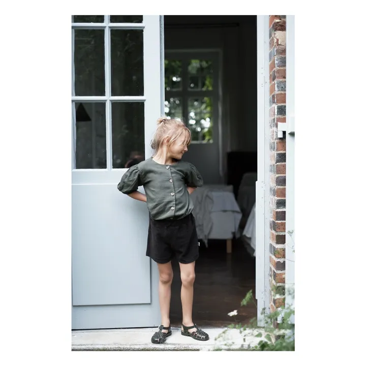 Poudre Organic Blouse Double Gaze de Coton Bio Poire | Vert foncé