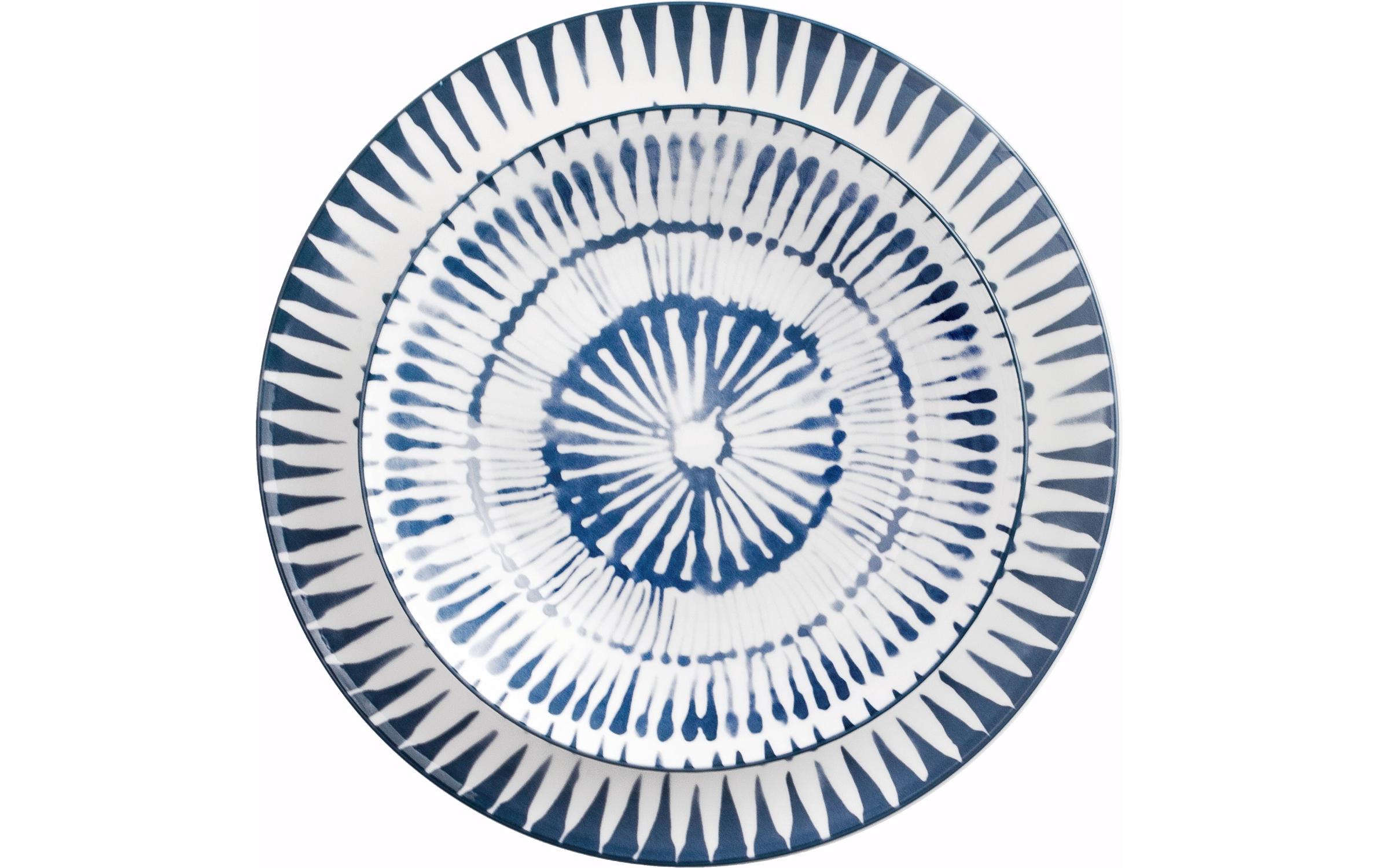 Teller-Set Zeeland 26.8-20-19.2 cm 12 Stück, Blau/WeissFür den täglichen Gebrauch geeignet
