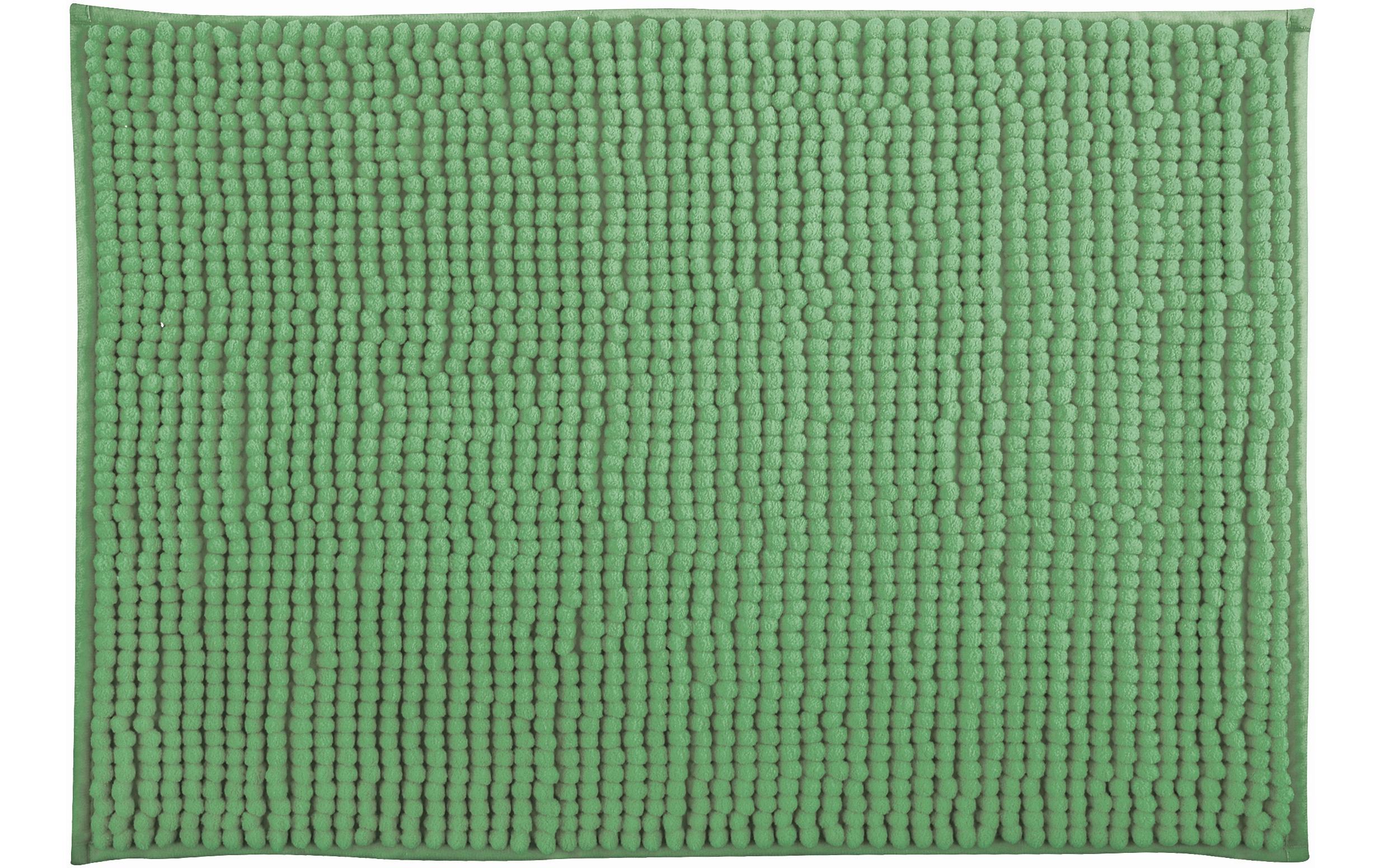 Badteppich Chenille 60 x 90 cm, HellgrünBadematte mit rutschfester Unterseite