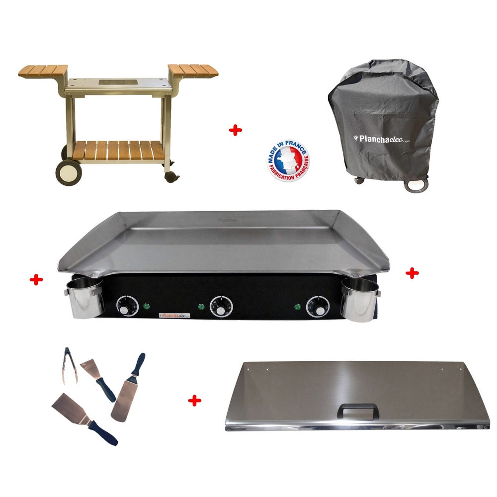 Pack plancha électrique PlanchaElec Lux 830 Carbon - Chariot Elysée 83
