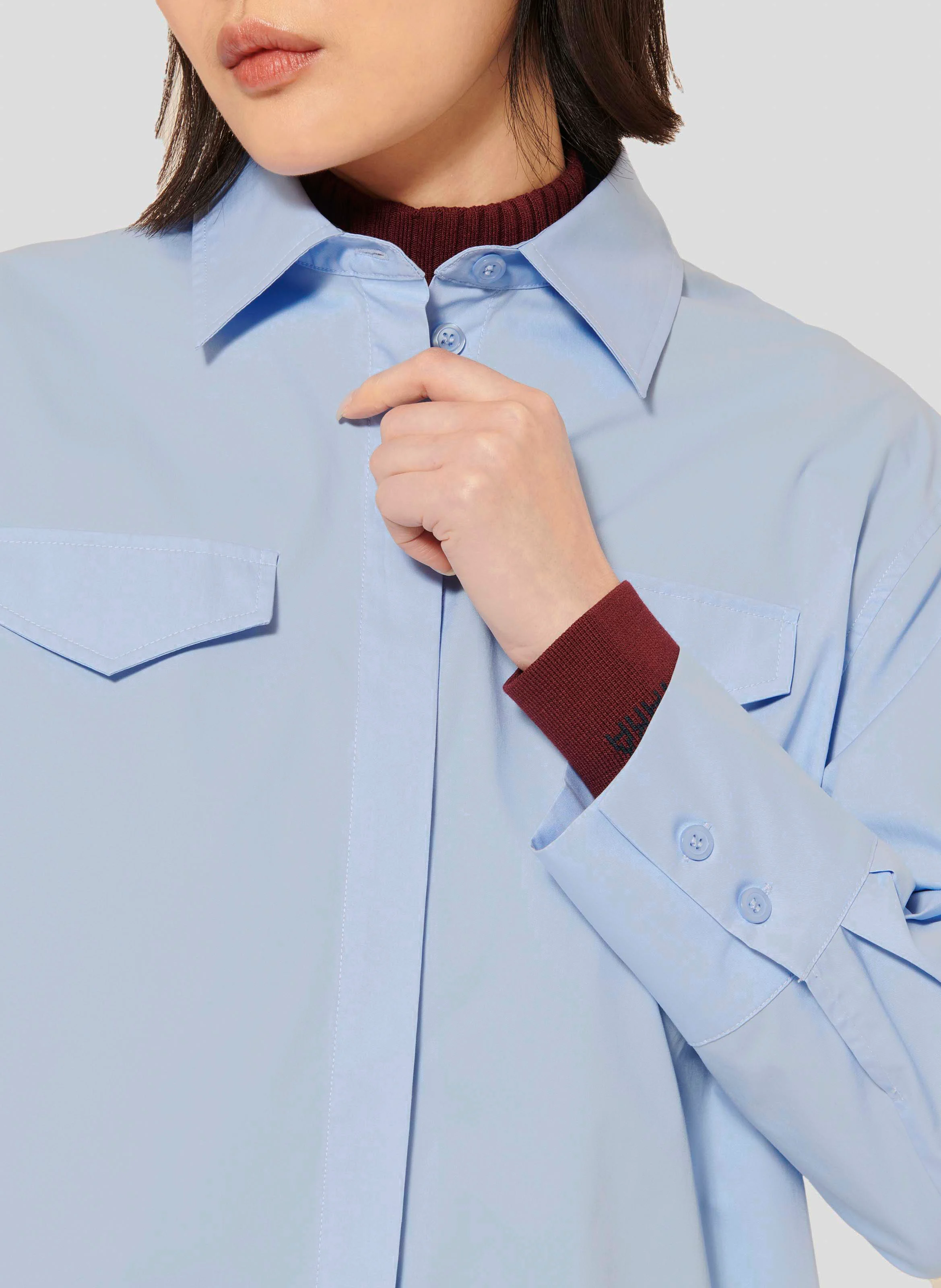 CARLOTTA - Chemise oversize en coton | Bleu
