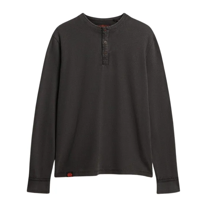 Superdry Vintage Textured Grandad LS Top Heren