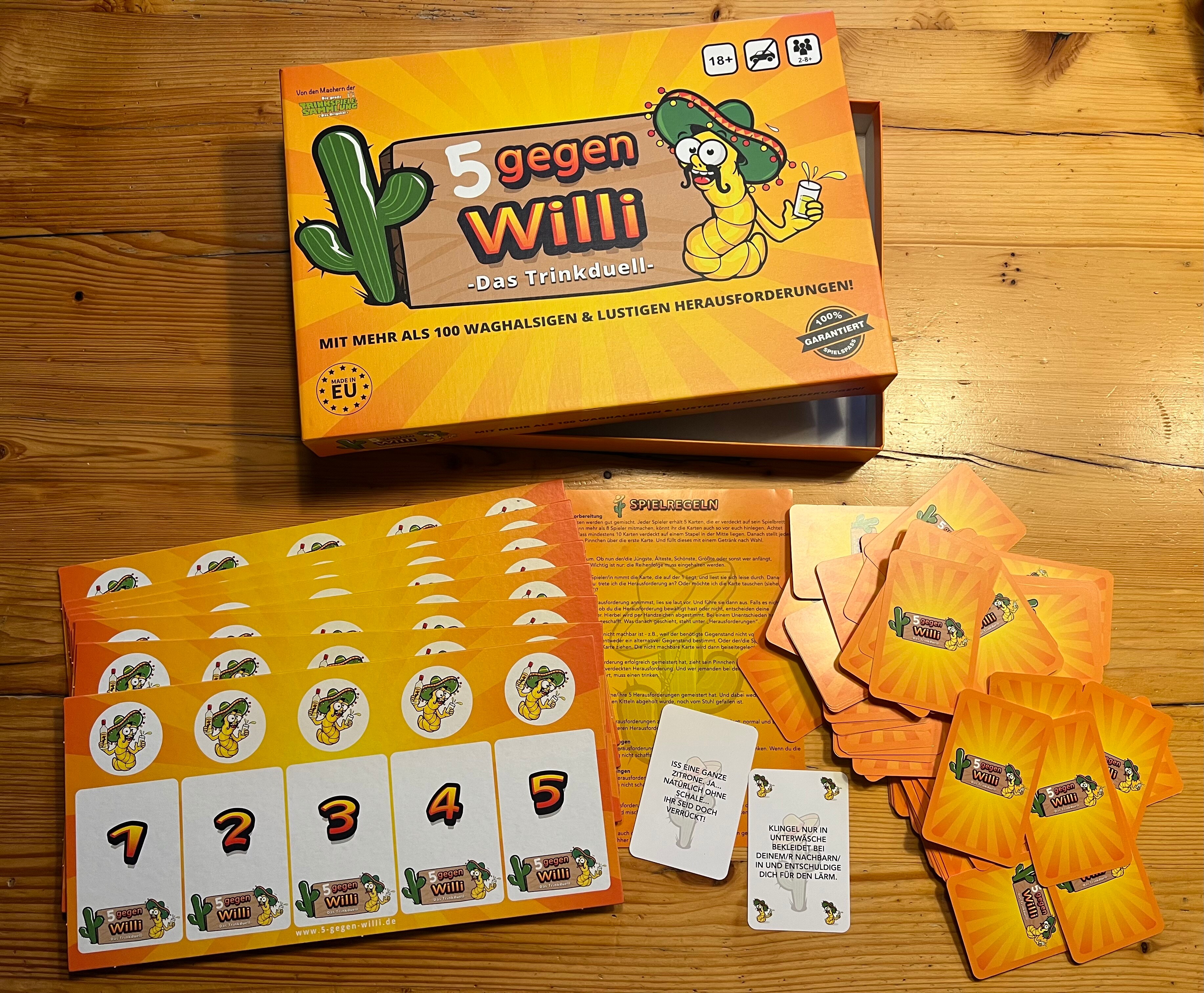 5 gegen Willi - Das Trinkduell Trinkspiel Saufspiel Partyspiel Gesellschaftsspiel
