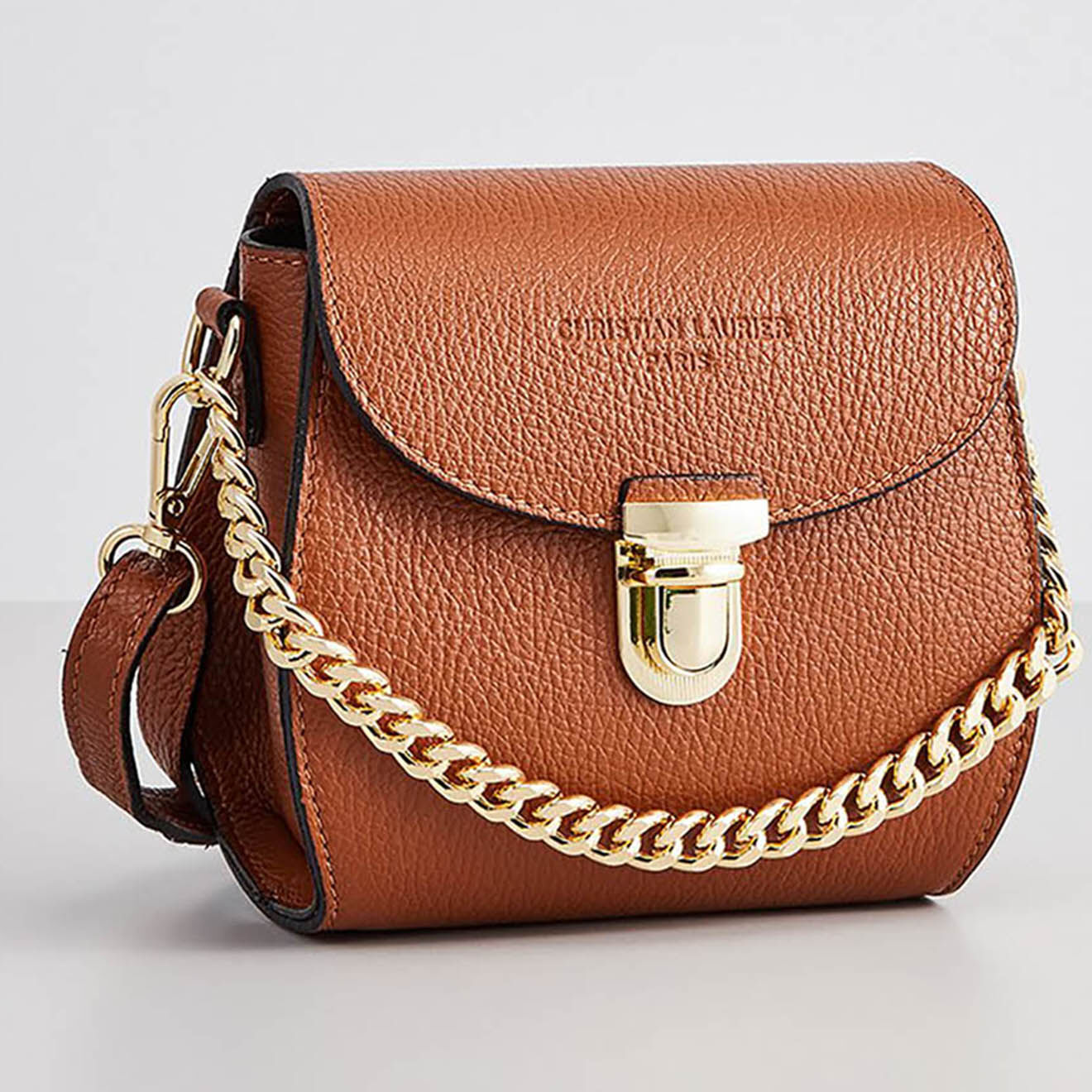Christian Laurier Sac bandoulière en Cuir Chelsea marron - 19x16x9 cm