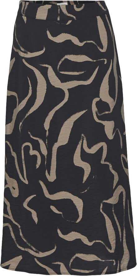 Object OBJJACIRA MW SKIRT NOOS Black/desert taupe abstract flower