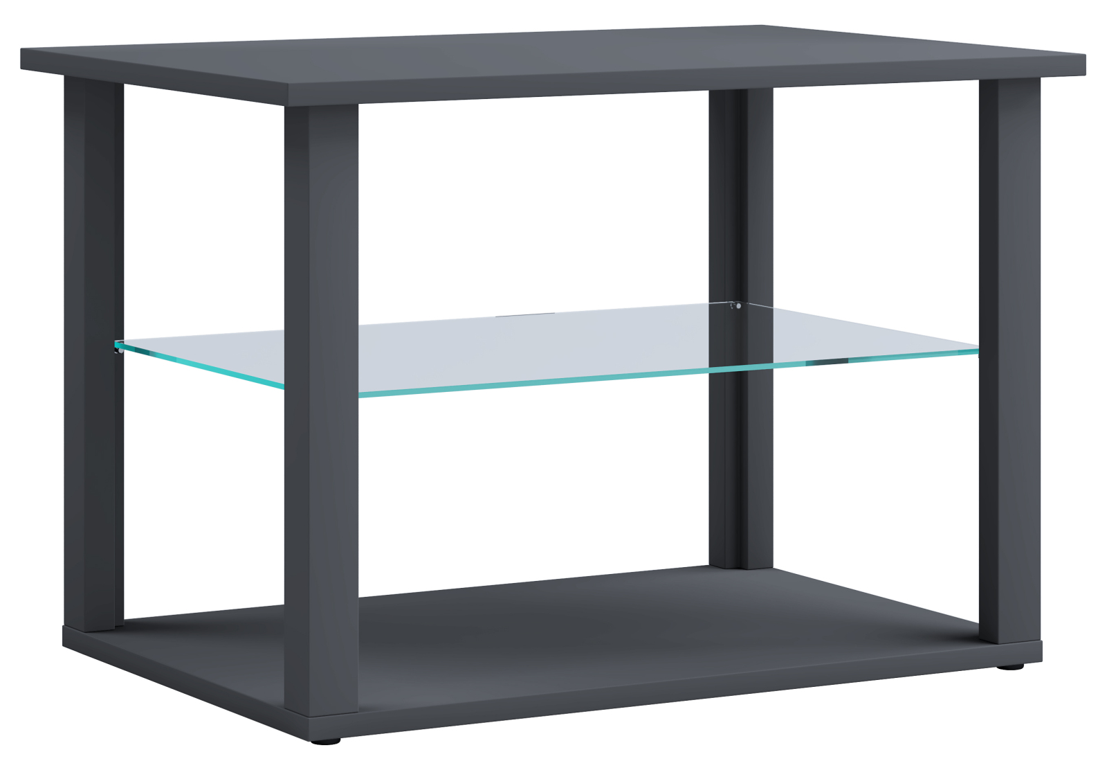Couchtisch WANILO M - anthrazit - Glasboden - 65x45 cm