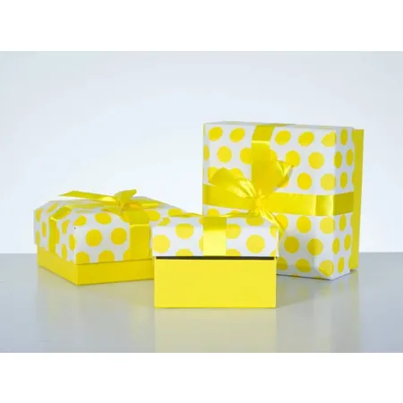 Amsinck & Sell Geschenkbox Punkte, gelb, 3-teilig