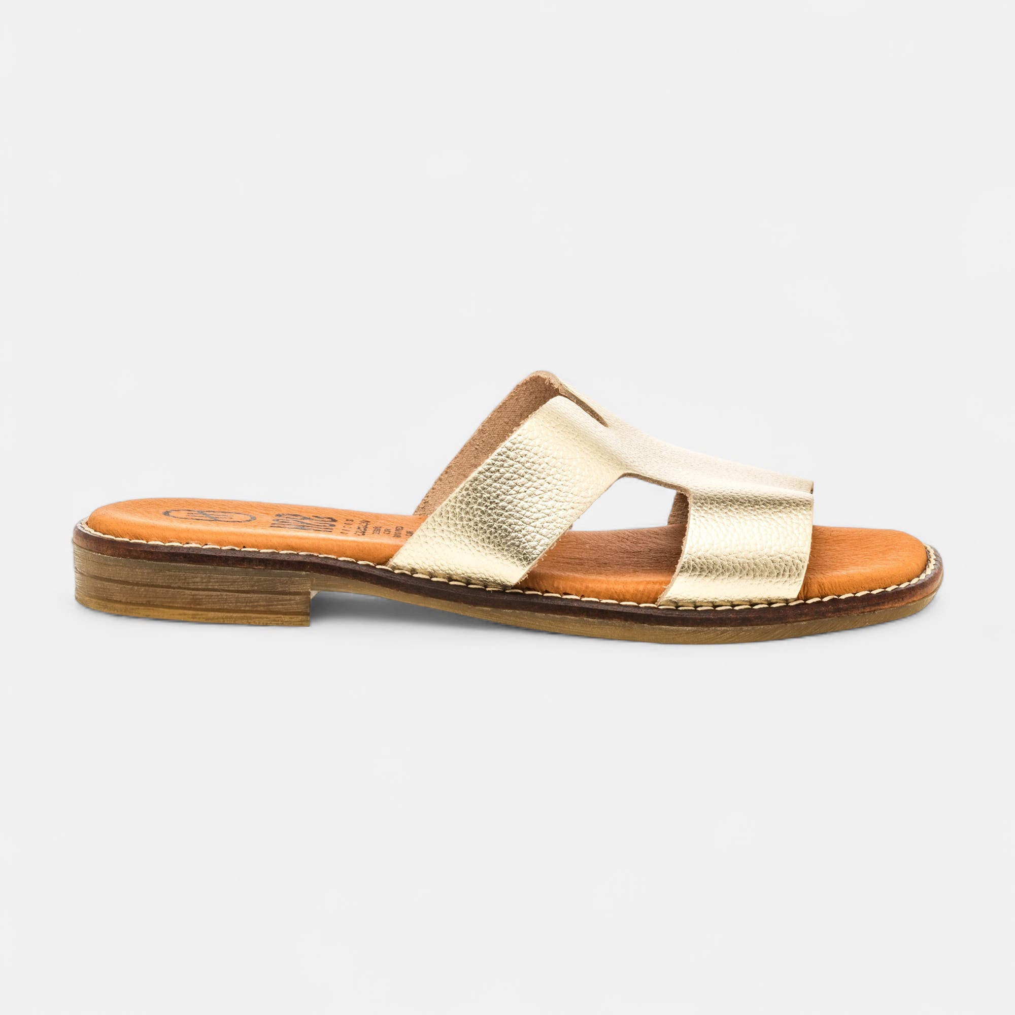 Mules Femme en cuir or