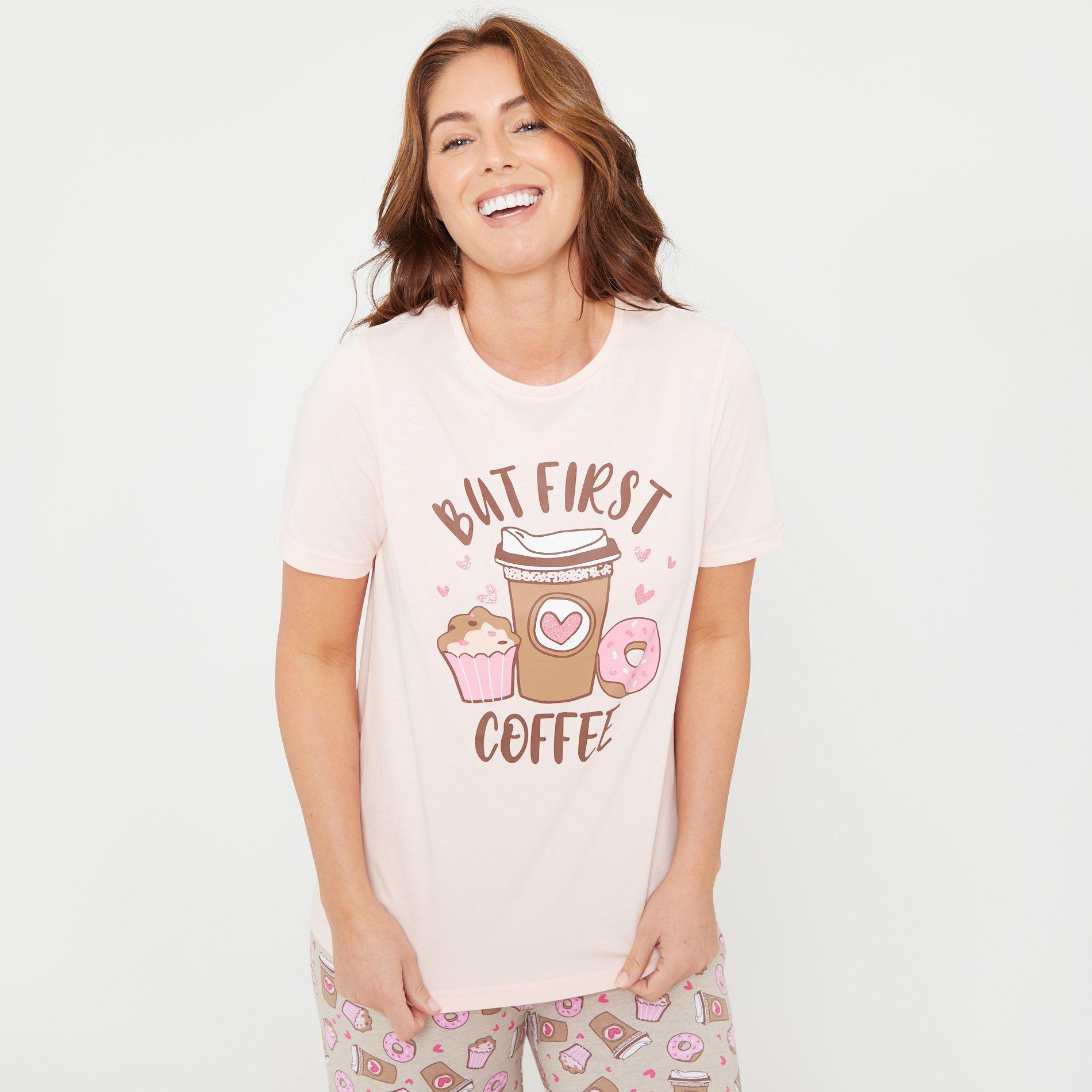 Linea Coffee Wide Leg Cotton Pyjama Set