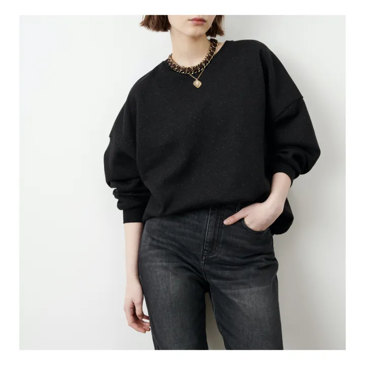 Sessùn Sweat Chebbi Coton Moucheté | Noir