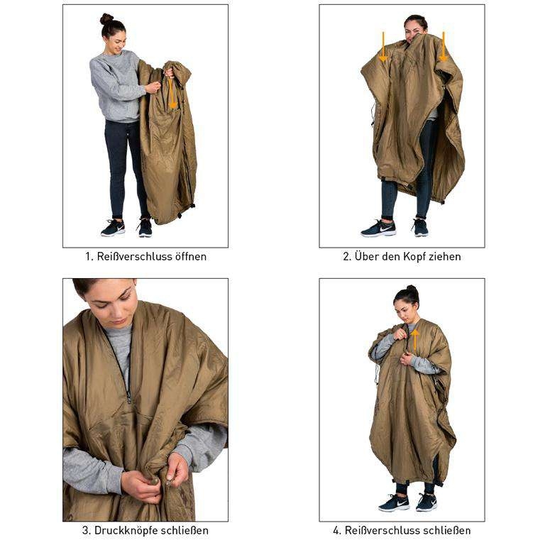 Amazonas 2in1 Hängematte Underquilt-Poncho braun